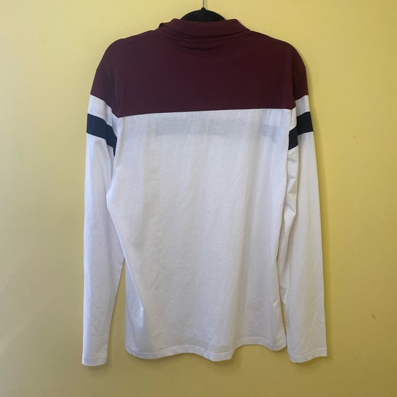 Asos Men’s Long Sleeve Size XL Color Block Burgundy White Half Zip - Picture 5 of 8